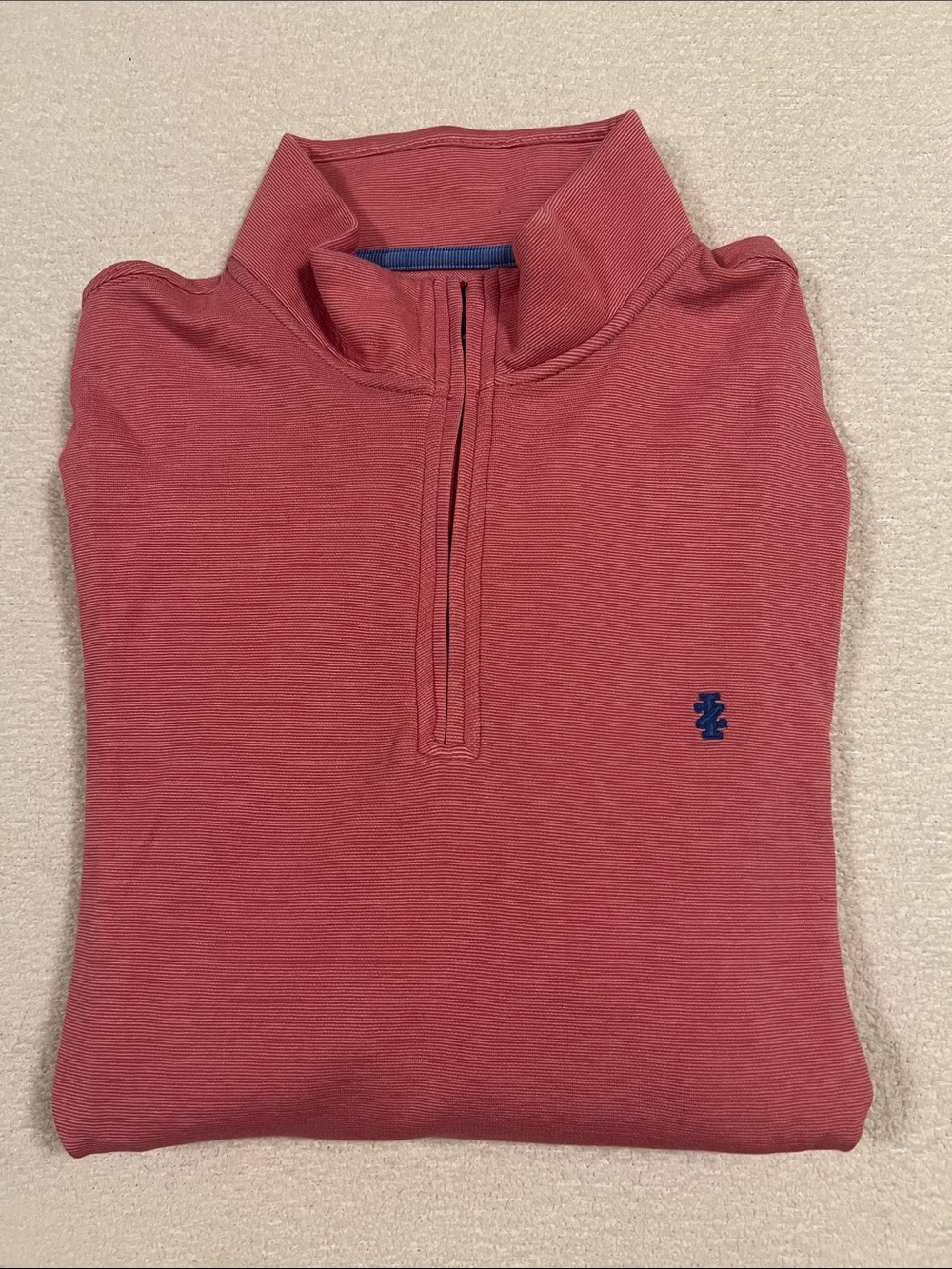 Izod Men’s Golf Quarter-Zip Pullover with Navy Logo